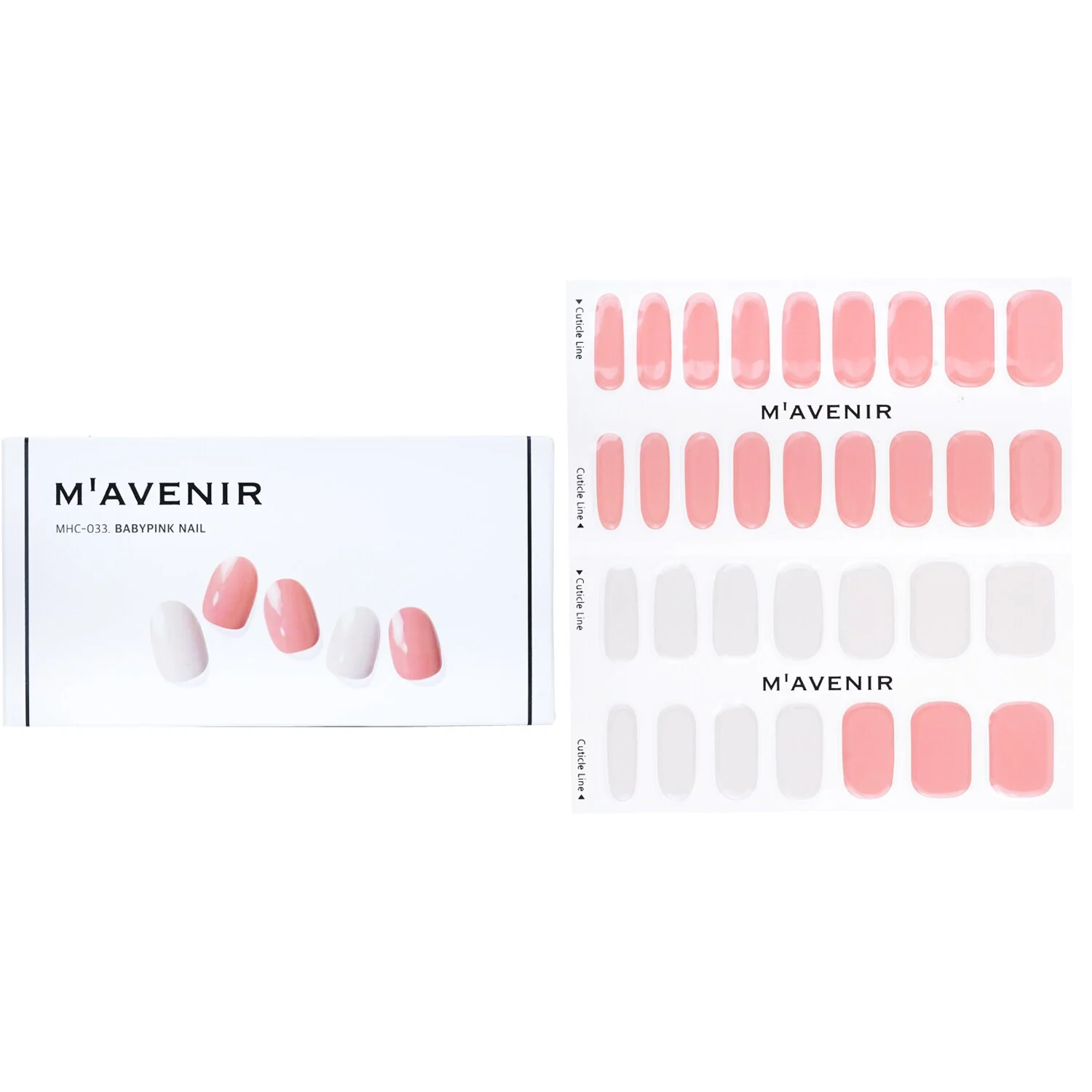 Mavenir Nail Sticker (Pink) - # Babypink Nail  32pcs - Olabens