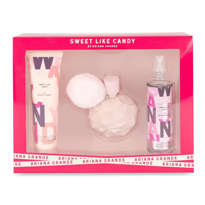 Ariana Grande Sweet Like Candy Set - Eau De Parfum & Body Mist & Body Souffle 100ml 120ml - Olabens