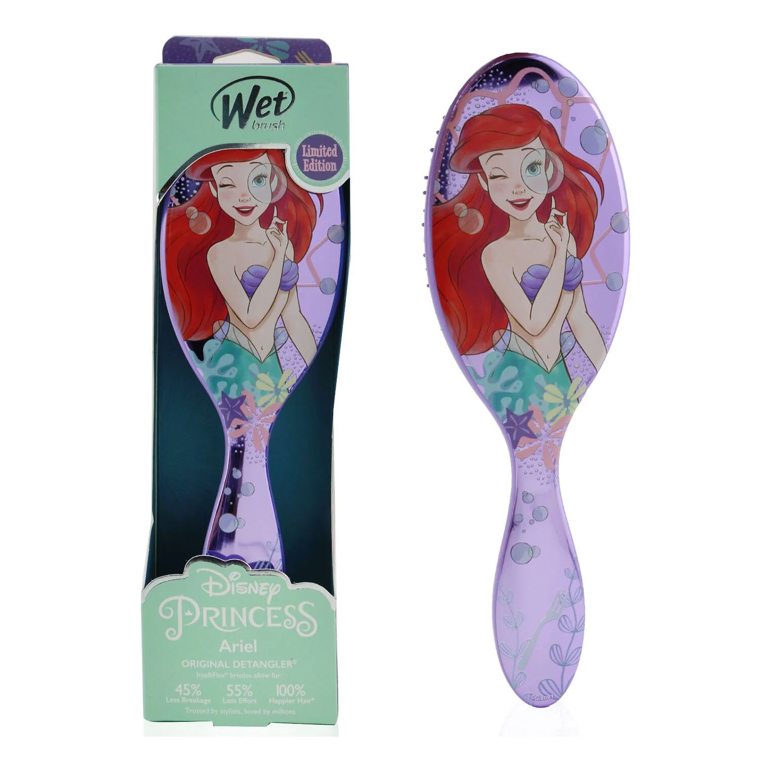 Wet Brush Original Detangler Princess Wholehearted - # Ariel Purple (Limited Edition)  1pc - Olabens