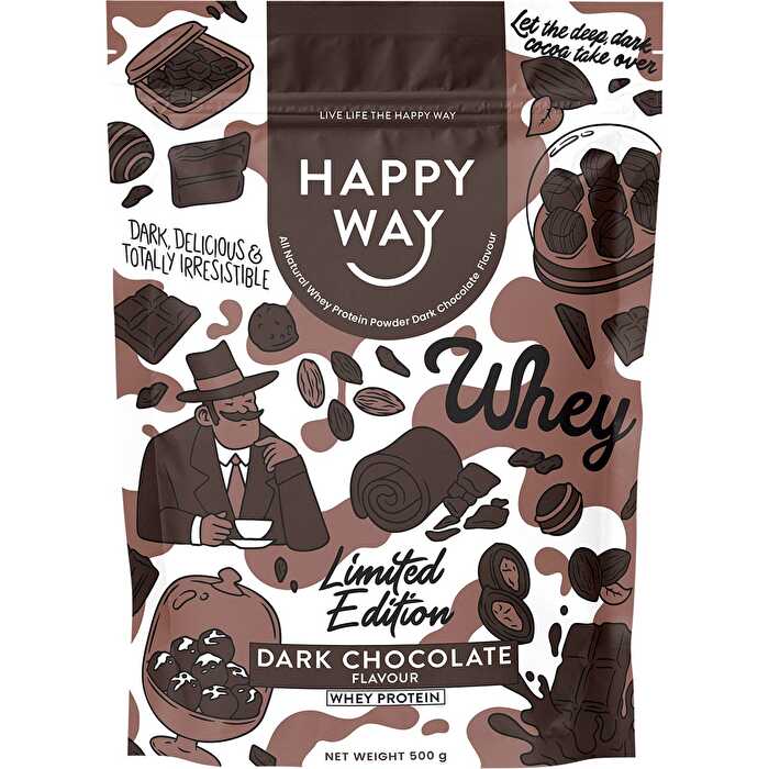 Happy Way Whey Protein Powder Dark Chocolate 500g - Olabens