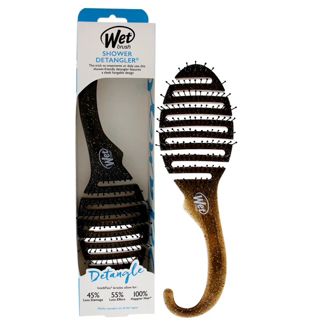 Wet Brush Shower Detangler Brush - Black Glitter by Wet Brush for Unisex - 1 Pc Hair Brush - Olabens