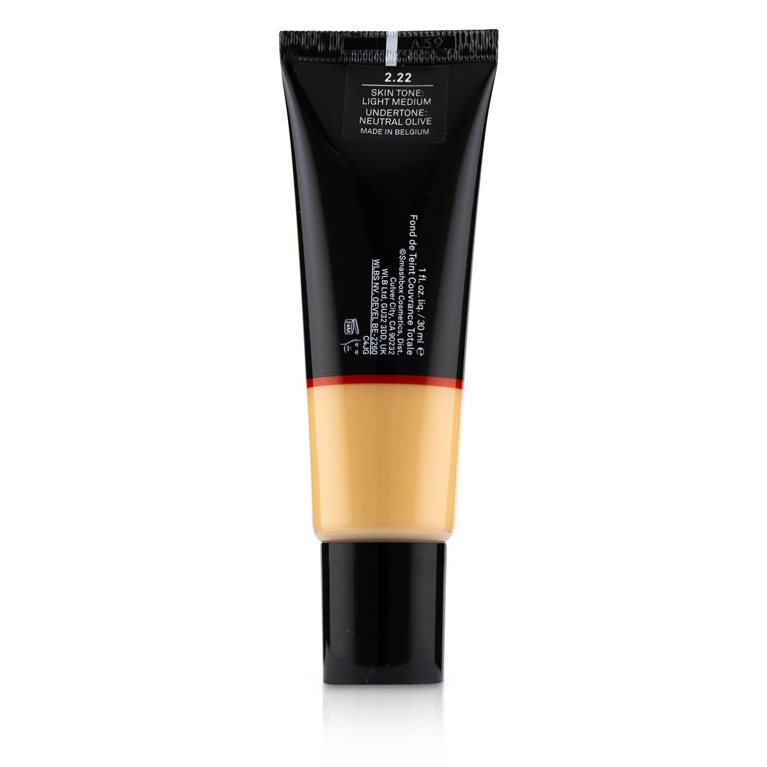 Smashbox Studio Skin Full Coverage 24 Hour Foundation - # 2.4 Light Medium With Warm Peach Undertone  30ml/1oz - Olabens