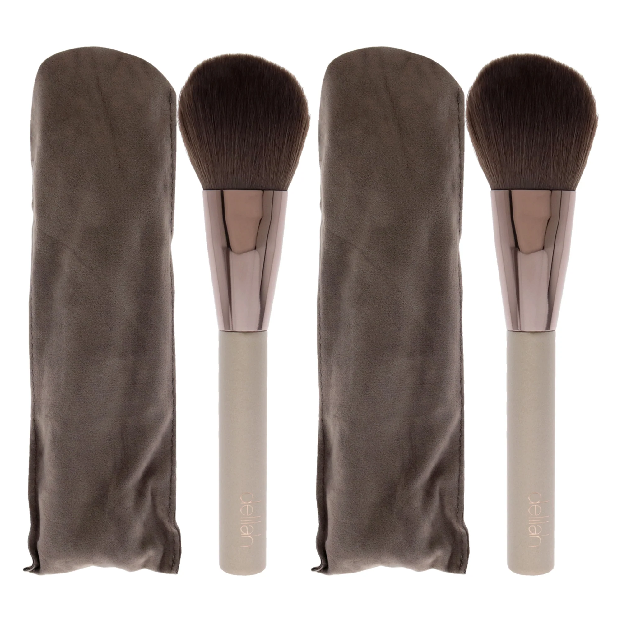 Large Powder Brush - BR02 by Delilah for Women - 1 Pc Brush - Pack of 2 - Olabens