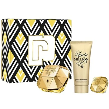 Paco Rabanne Lady Million Woman Set Eau De Parfum & Eau De Parfum 5ml & Body Lotion 100ml 80ml - Olabens