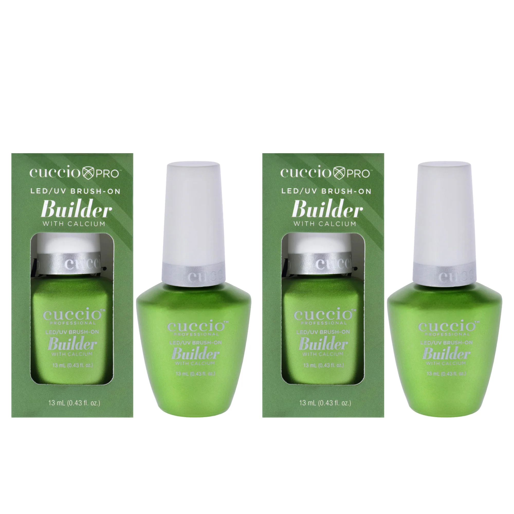 Cuccio Pro LED-UV Brush-On Builder Gel with Calcium by Cuccio Pro for Women - 0.43 oz Nail Polish - Pack of 2 - Olabens