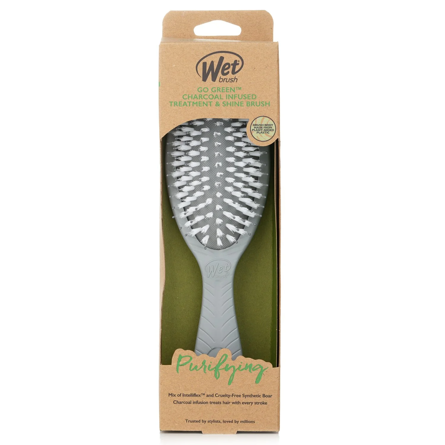 Wet Brush Go Green Charcoal Infused Treatment & Shine Brush  1pc - Olabens