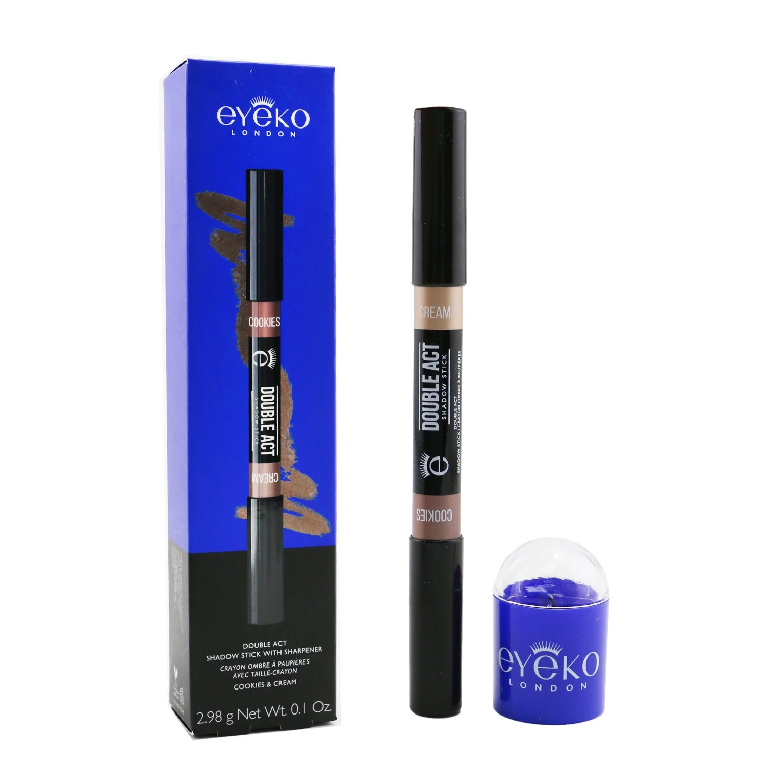 Eyeko Double Act Shadow Stick With Sharpener - # Cookies & Cream  2.98g/0.1oz - Olabens