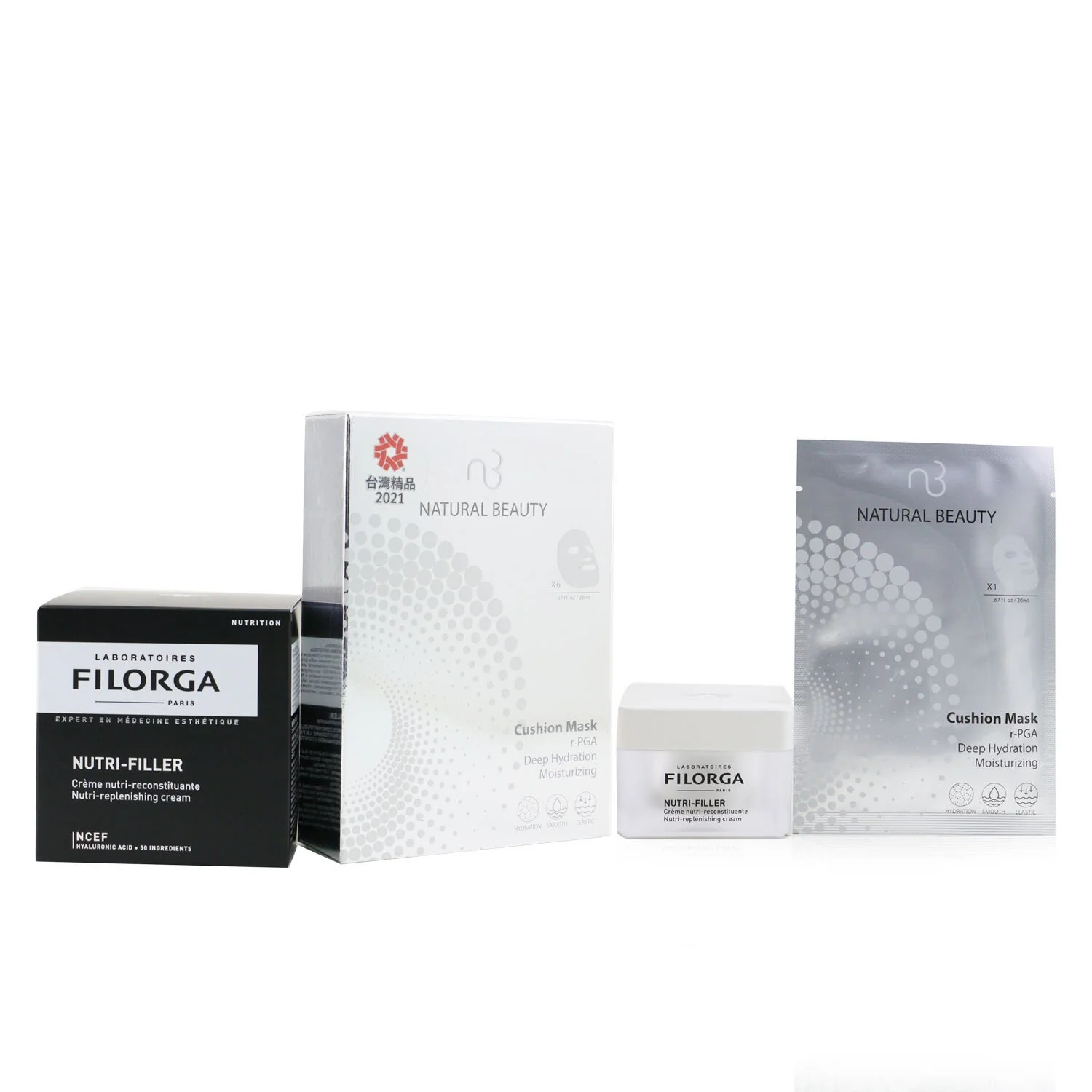 Filorga Nutri-Filler Nutri-Replenishing Cream 50ml (Free: Natural Beauty r-PGA Deep Hydration Moisturizing Cushion Mask 6x 20ml)  50ml+6x20ml - Olabens