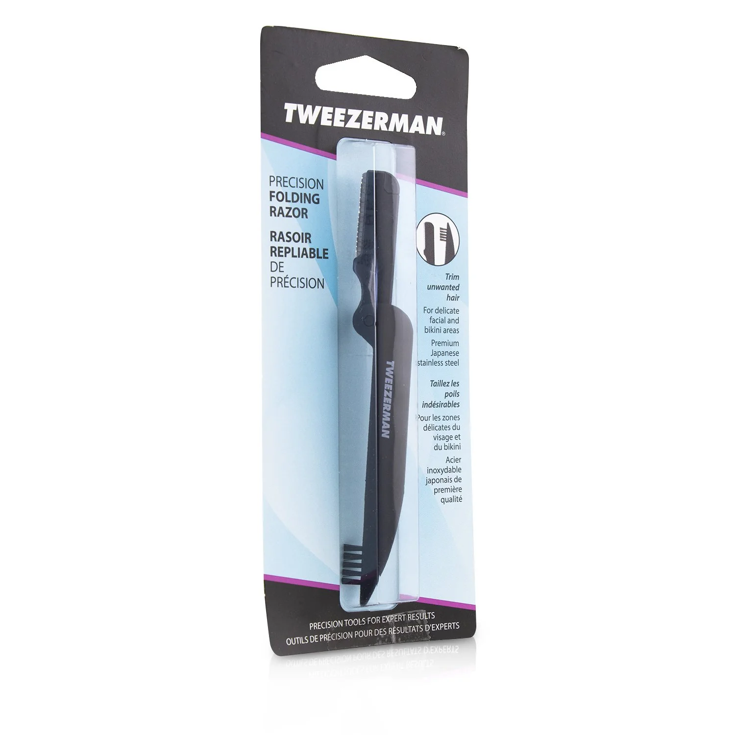 Tweezerman Precision Folding Brow Razor - Black - Olabens