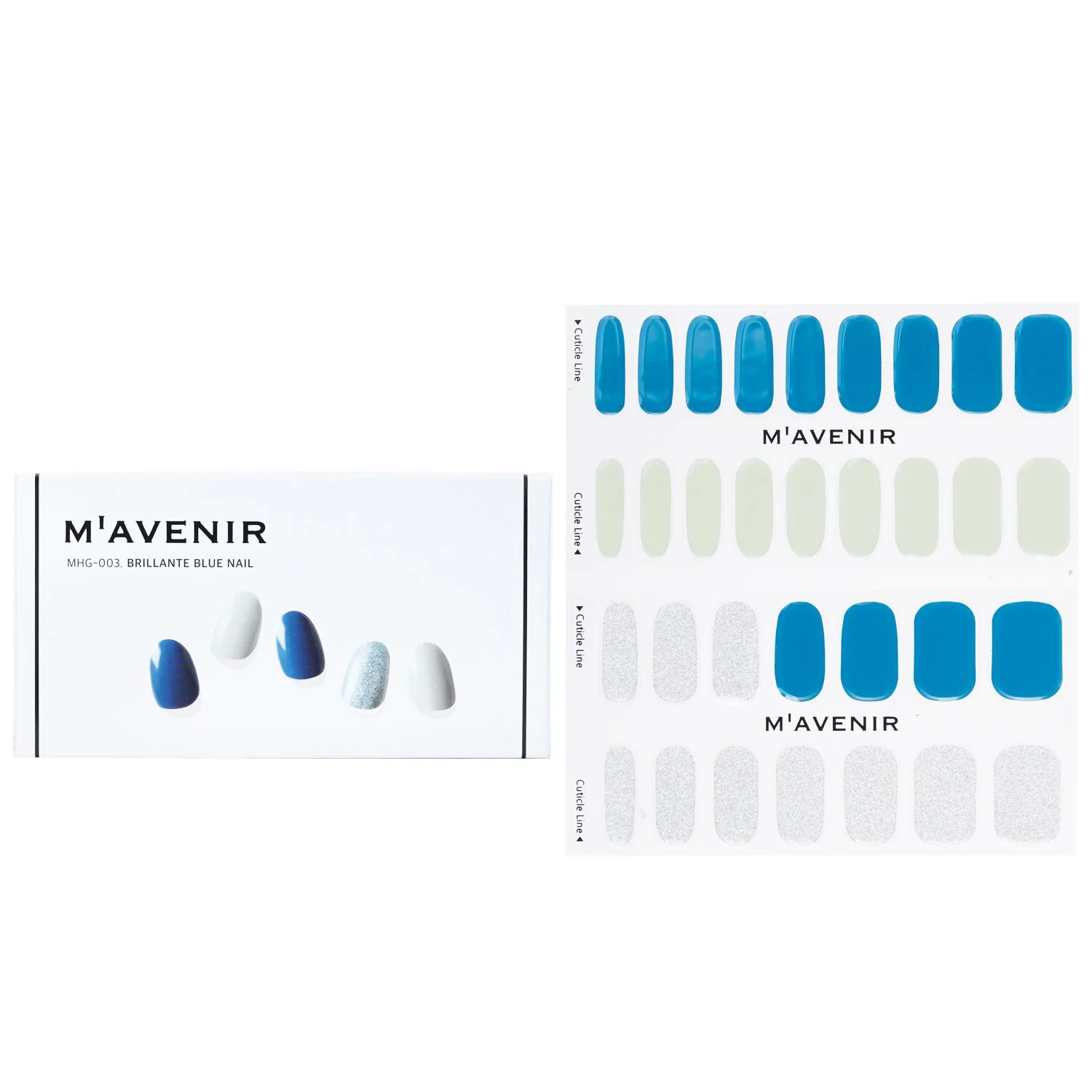 Mavenir Nail Sticker (Blue) - # Brillante Blue Nail  32pcs - Olabens