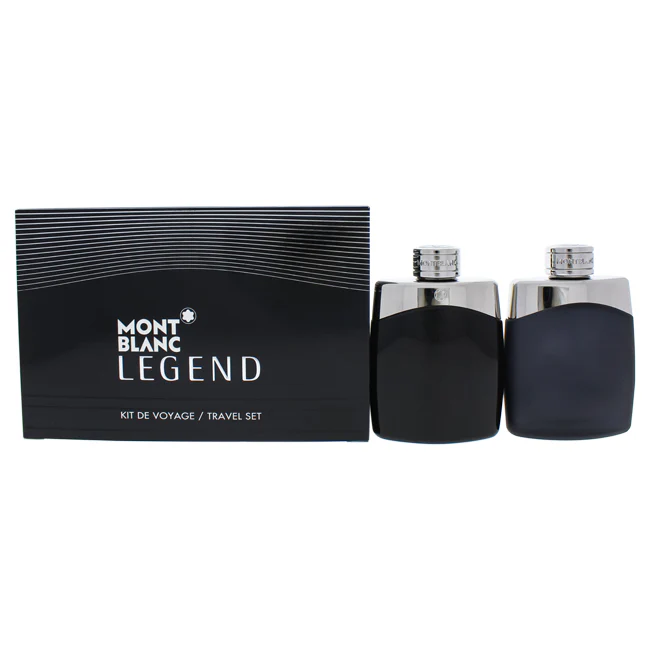 Mont Blanc Mont Blanc Legend by Mont Blanc for Men - 2 Pc Gift Set 3.3oz EDT Spray, 3.3oz After Shave Lotion - Olabens