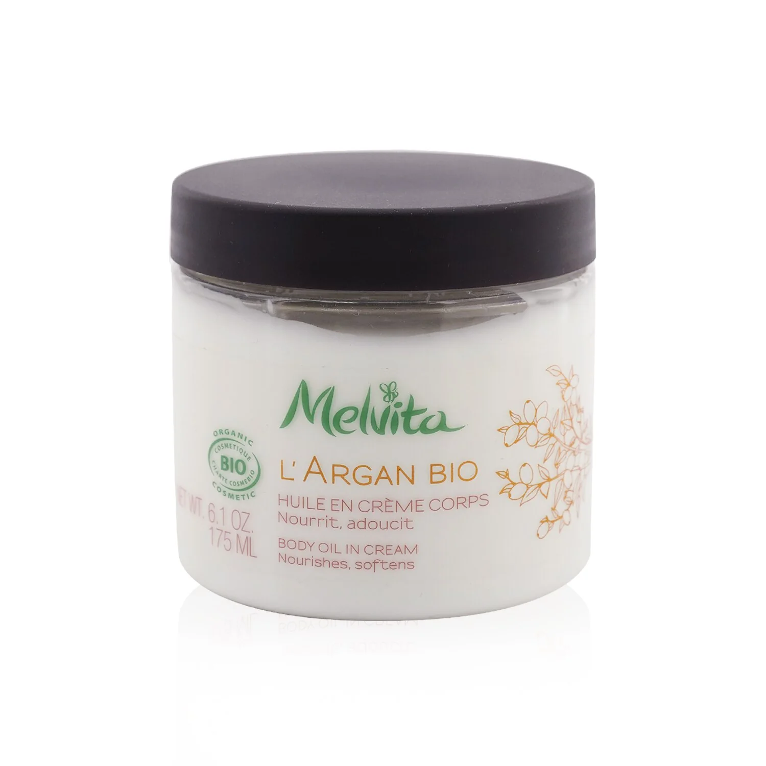 Melvita L'Argan Bio Body Oil In Cream - Nourishes & Softens  175ml/6.1oz - Olabens