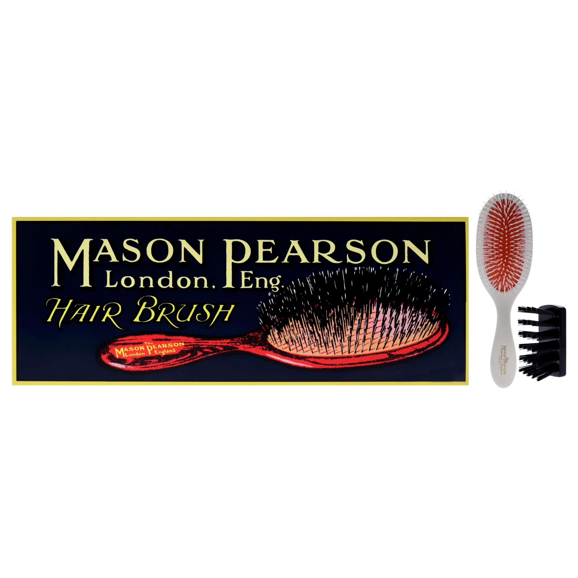 Handy Nylon Brush - N3 Ivory by Mason Pearson for Unisex - 2 Pc Hair Brush, Cleaning Brush - Olabens