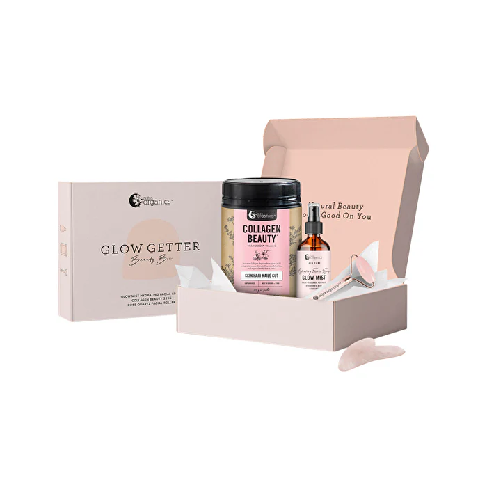 Nutra Organics Glow Getter Beauty Box with Gua Shu (Collagen Glow Mist,Collagen Beauty ,Gua Sha) 225g - Olabens