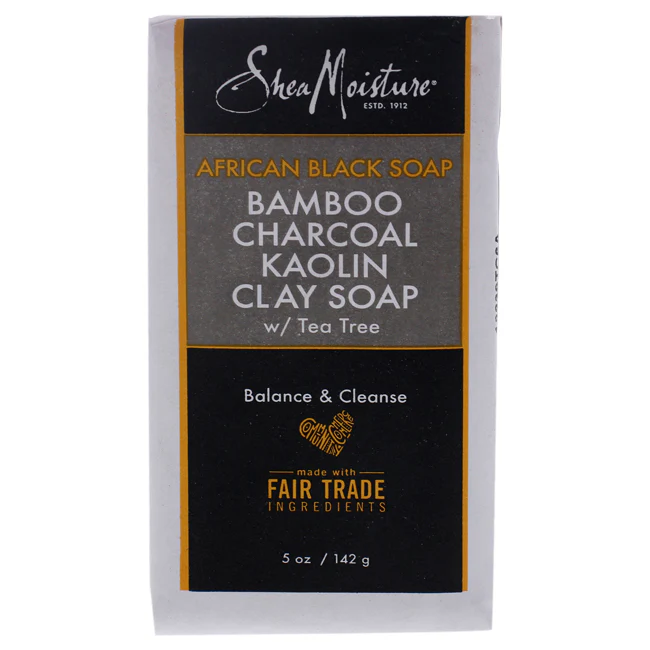 Shea Moisture African Black Soap Bamboo Charcoal Kaolin Clay Soap by Shea Moisture for Unisex - 5 oz Bar Soap - Olabens