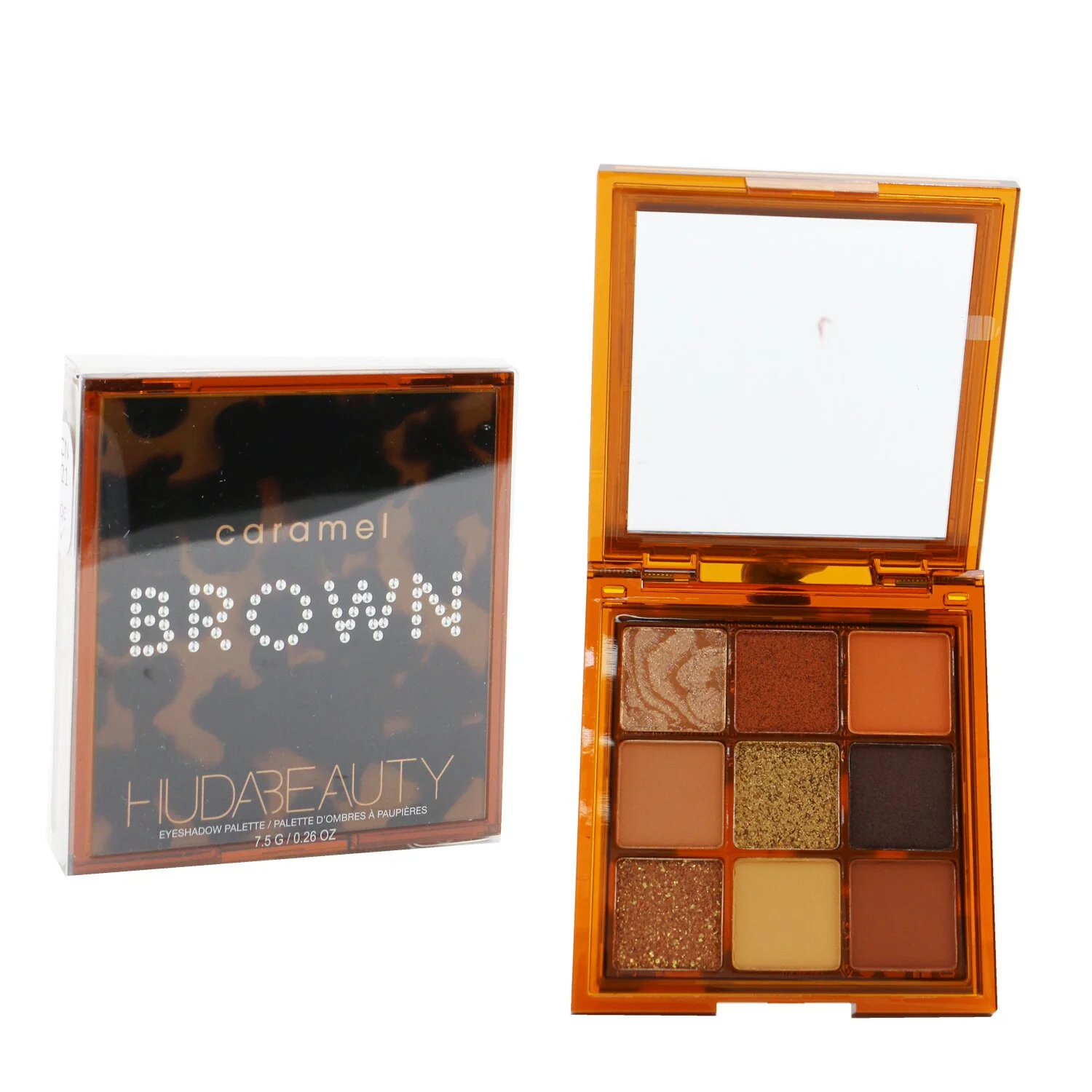 Huda Beauty Brown Obsessions Eyeshadow Palette (9x Eyeshadow) - # Caramel  7.5g/0.26oz - Olabens