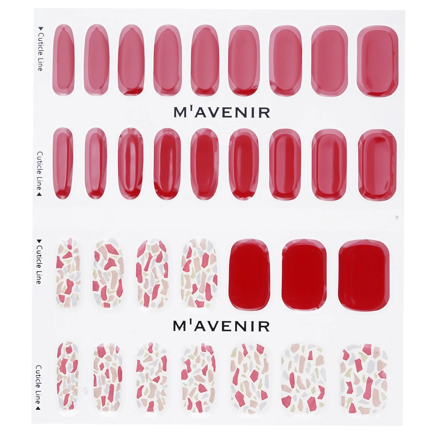 Mavenir Nail Sticker (Red) - # Shell We Rose Wine Nail  32pcs - Olabens