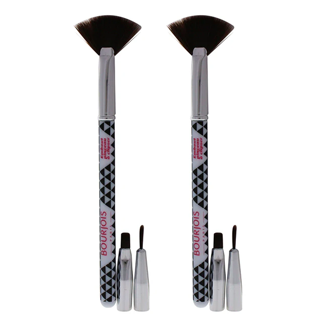 Multi-Brush Nail Art Set by Bourjois for Women - 3 Pc Set Fan Brush, Shader Brush, Liner Brush - Pack of 2 - Olabens