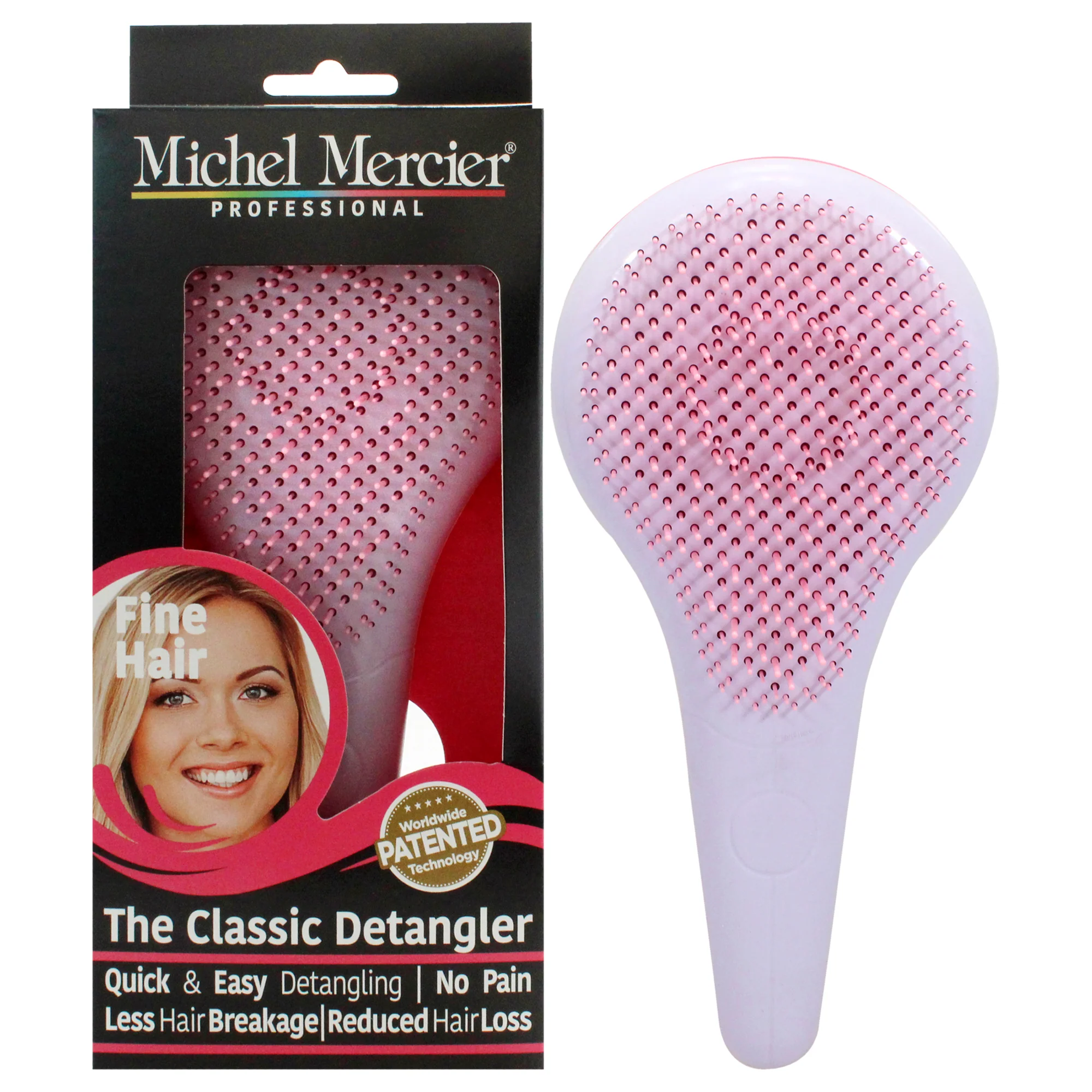 The Classic Detangler Fine Hair - Pink-Purple by Michel Mercier for Unisex - 1 Pc Hair Brush - Olabens