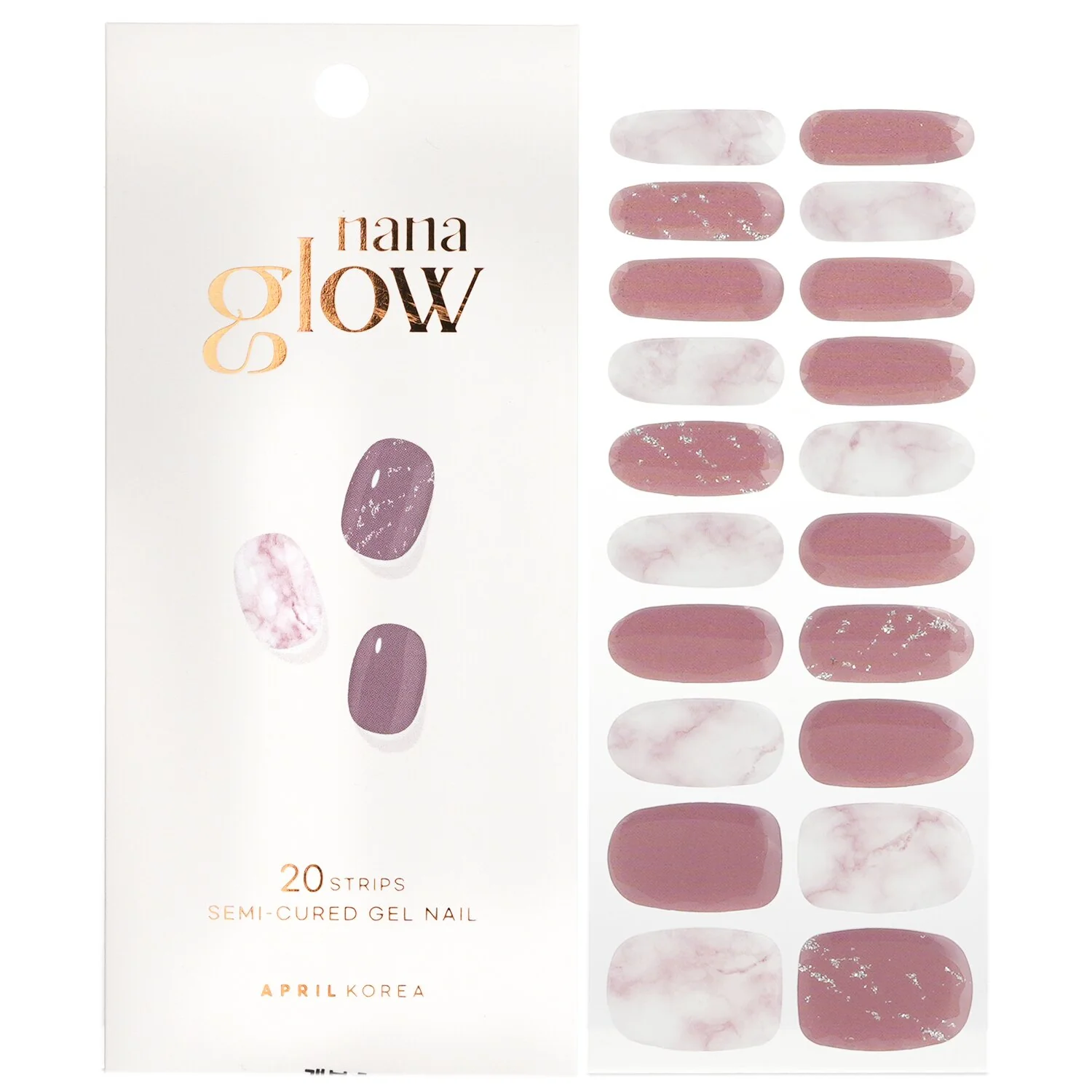 April Korea Nanaglow Nail Sticker - # GN24  20pcs - Olabens