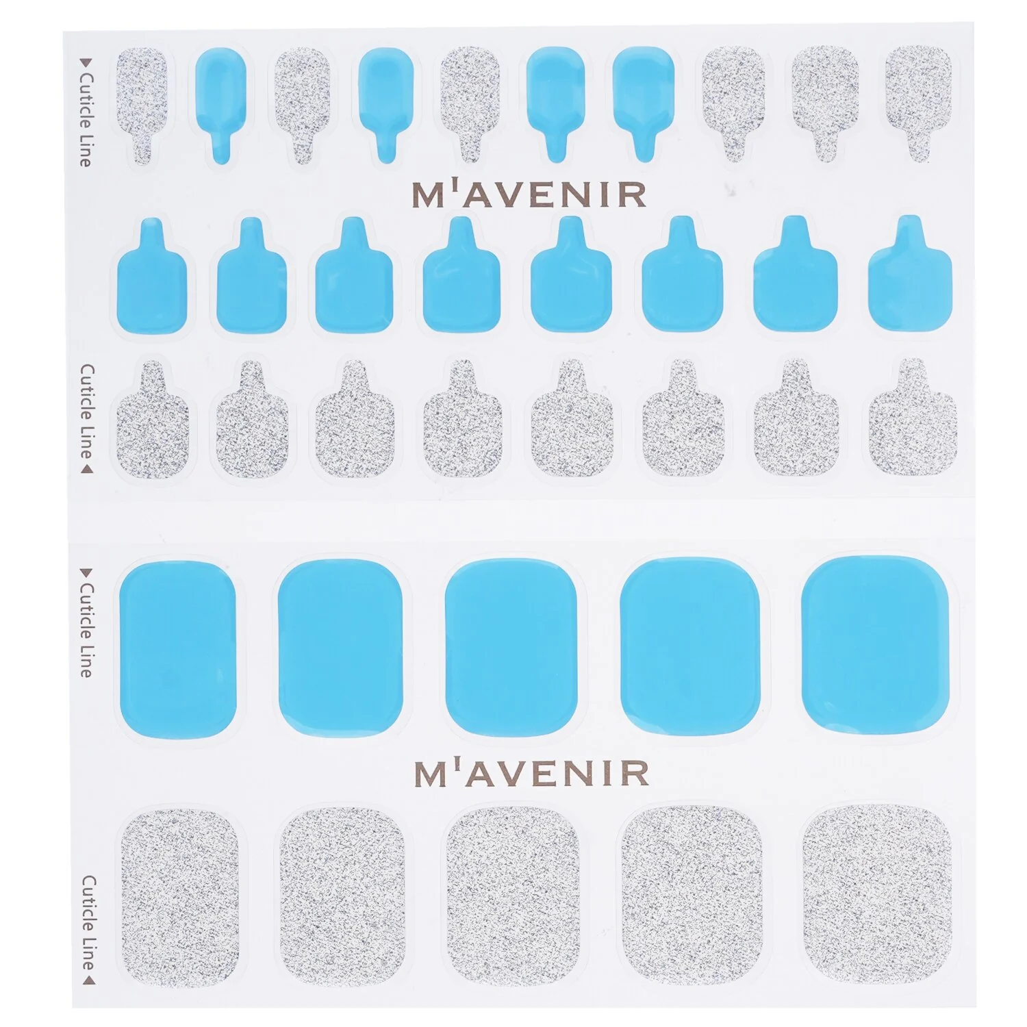 Mavenir Nail Sticker (Assorted Colour) - # Dusty Blue Pedi  36pcs - Olabens