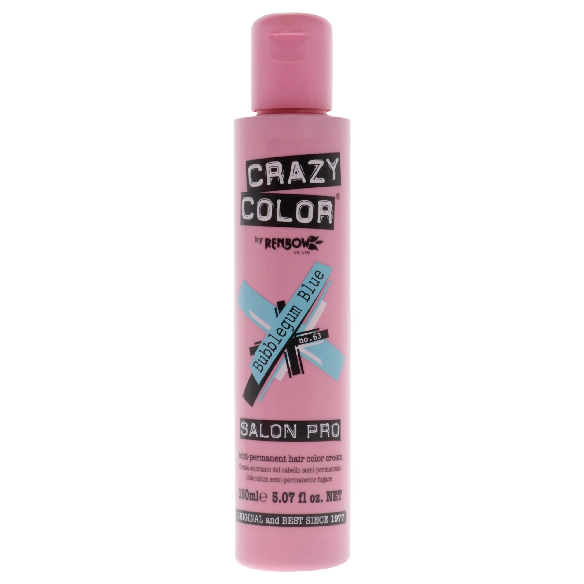 Crazy Color Salon Pro Semi Permanent Hair Color - 63 Bubblegum Blue by Crazy Color for Women - 5.07 oz Hair Color - Olabens