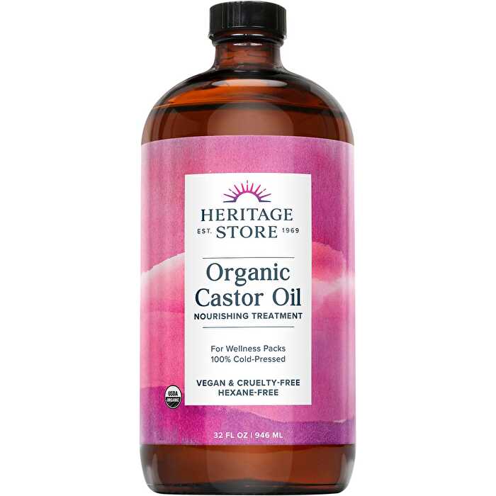 Heritage Store Organic Castor Oil 946ml - Olabens