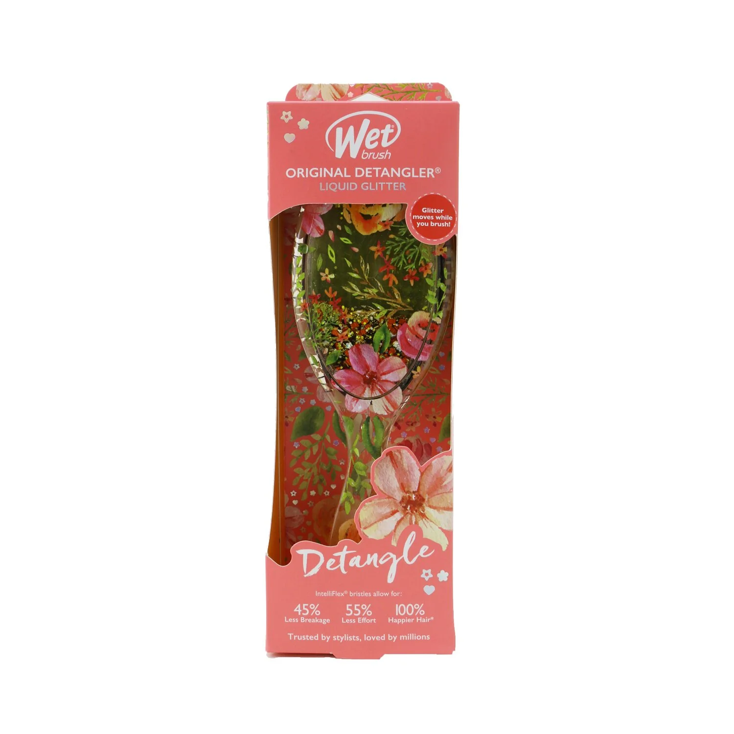 Wet Brush Original Detangler Liquid Glitter - # Flickering Florals  1pc - Olabens