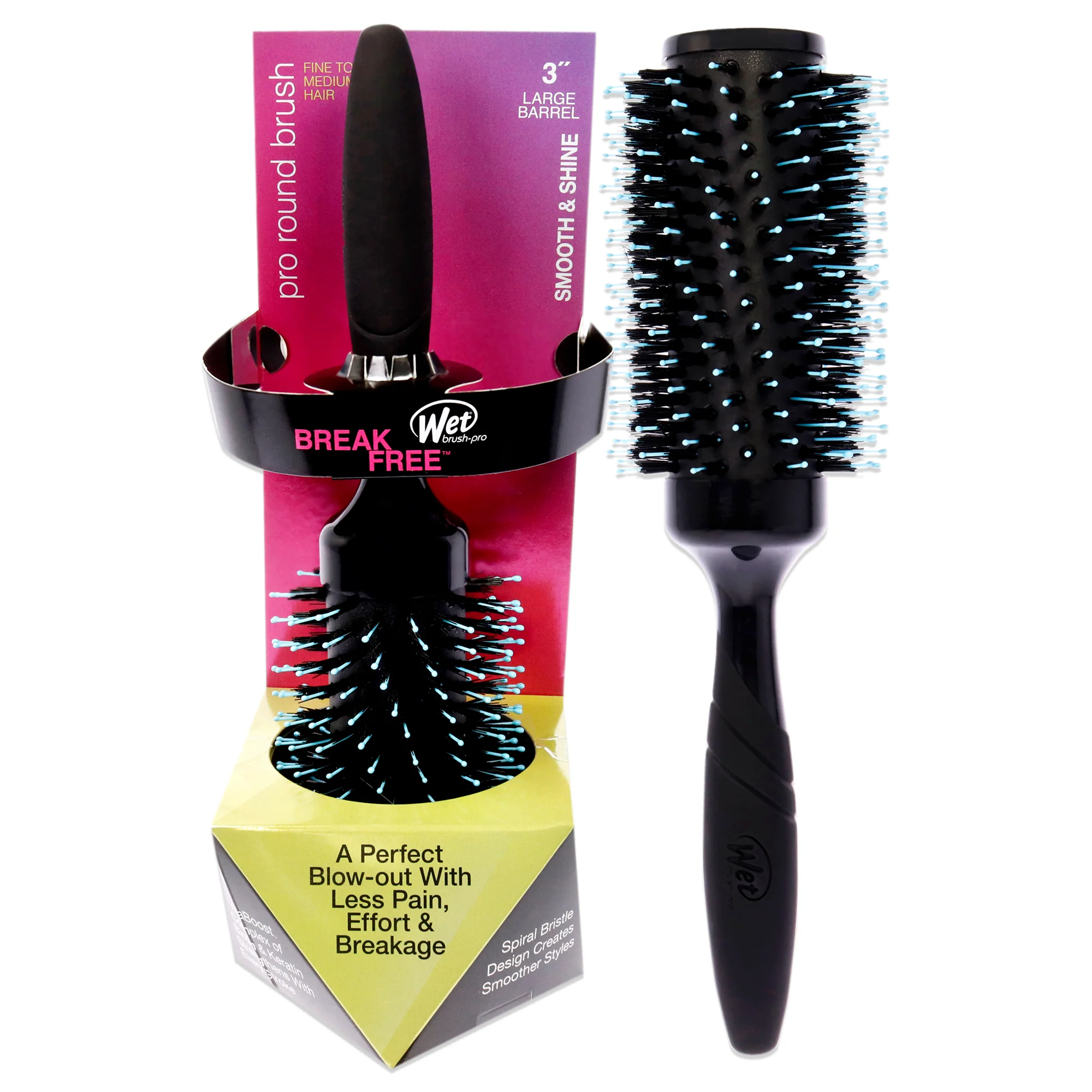 Wet Brush Pro Smooth and Shine Round Brush - Fine-Medium Hair by Wet Brush for Unisex - 3 Inch Hair Brush - Olabens