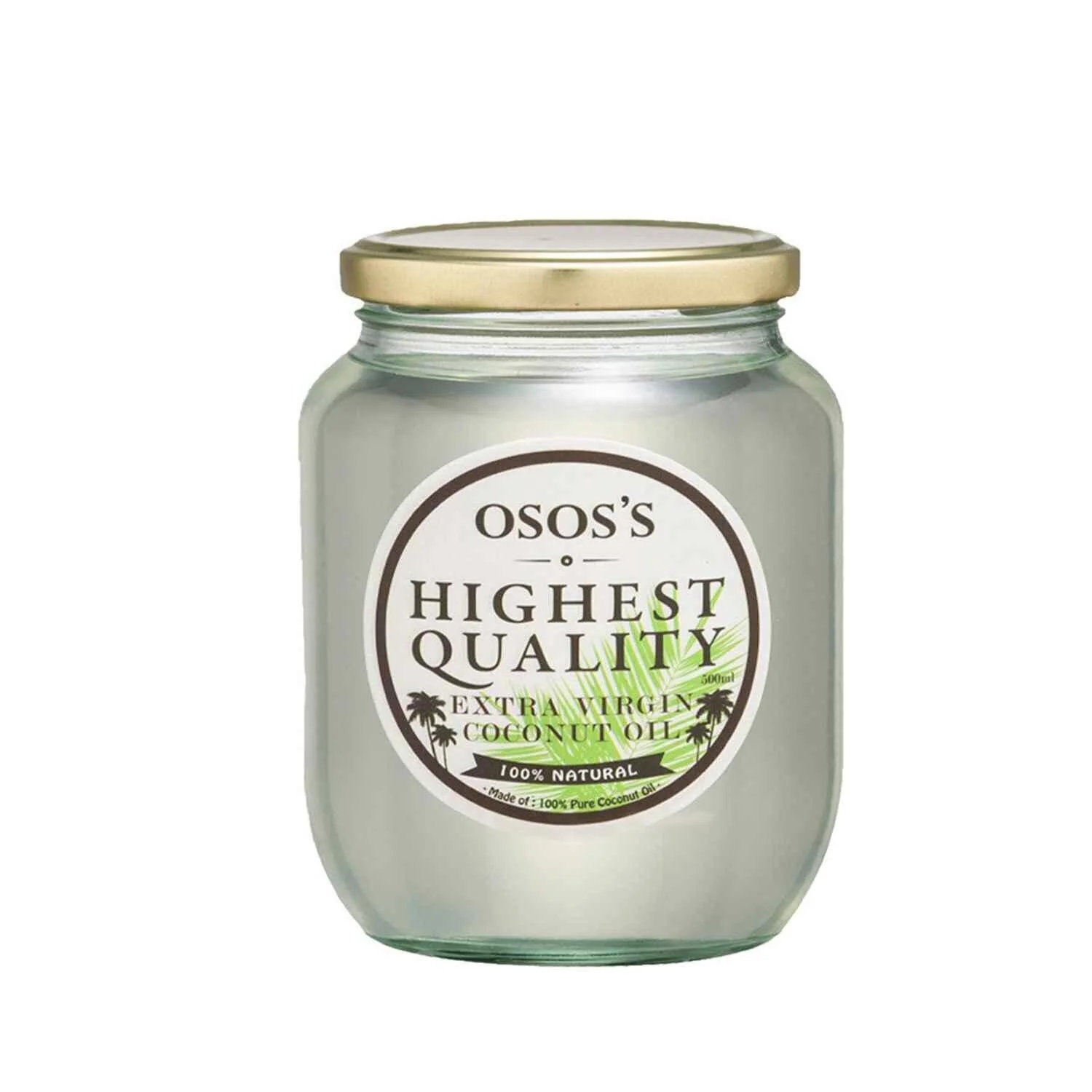 OSOS'S OSOS'S - Natural Virgin Coconut Oil 500.0g/ml (4897071960007)  Fixed Size - Olabens