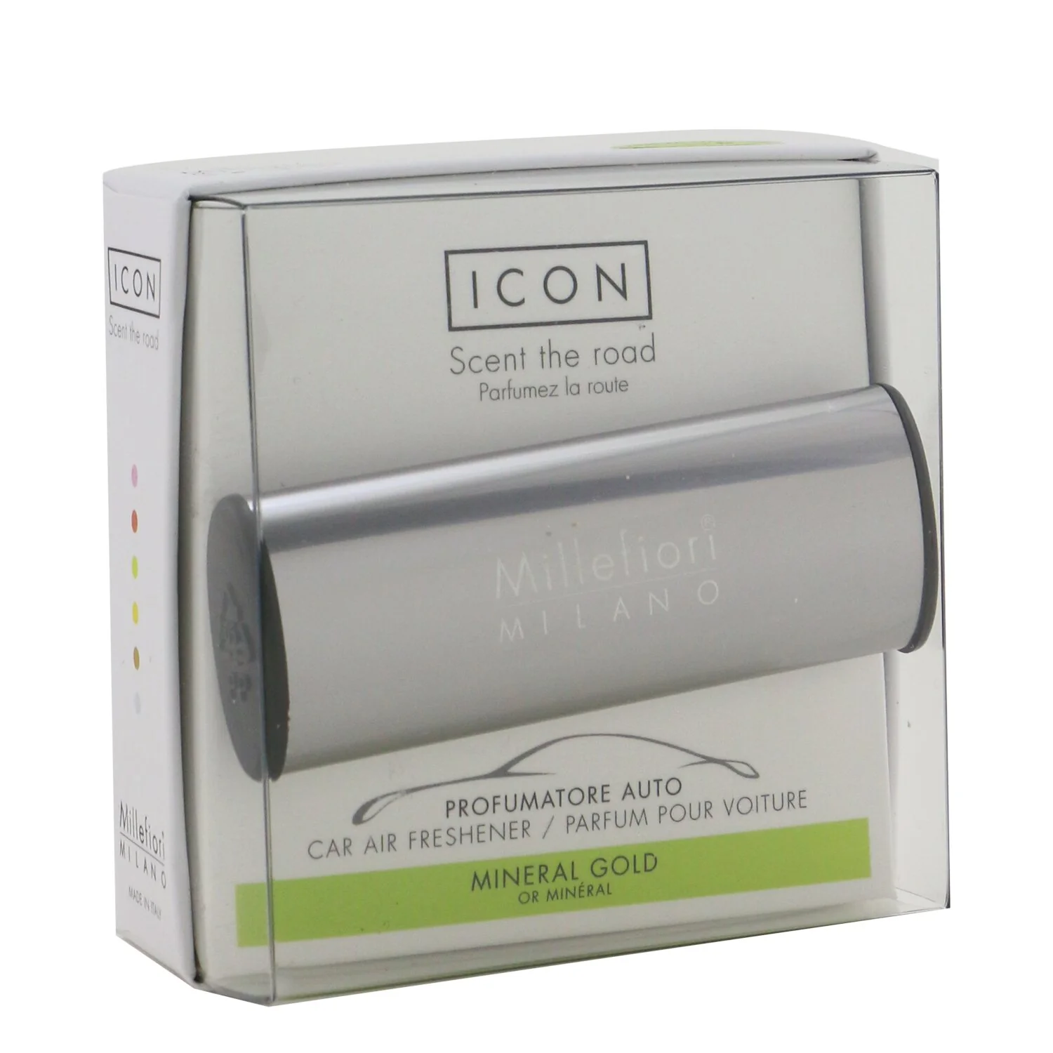 Millefiori Icon Metallo Car Air Freshener - Mineral Gold (Shinny Case)  1pc - Olabens