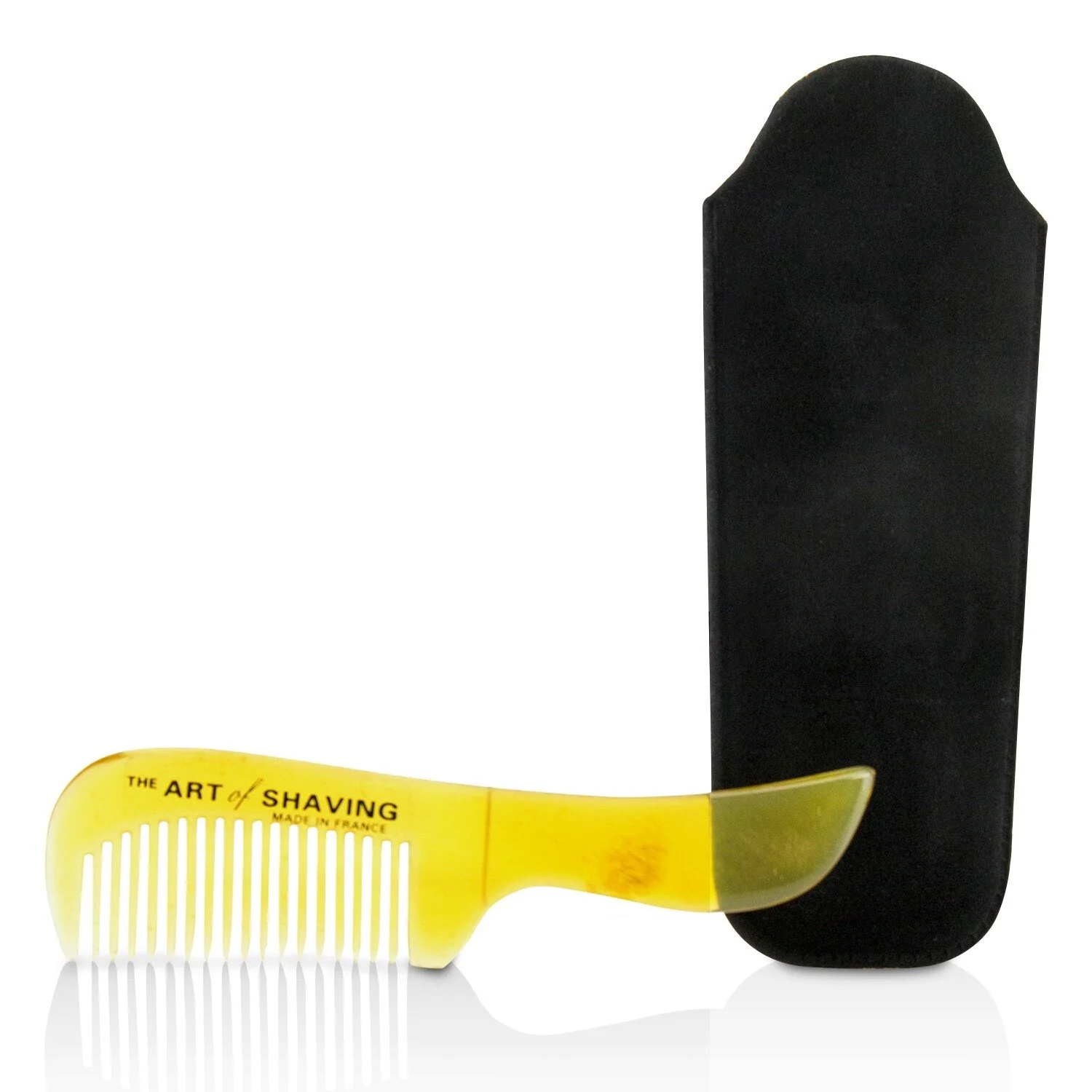 The Art Of Shaving Horn Mustache Comb - Black Suedine  1pc - Olabens