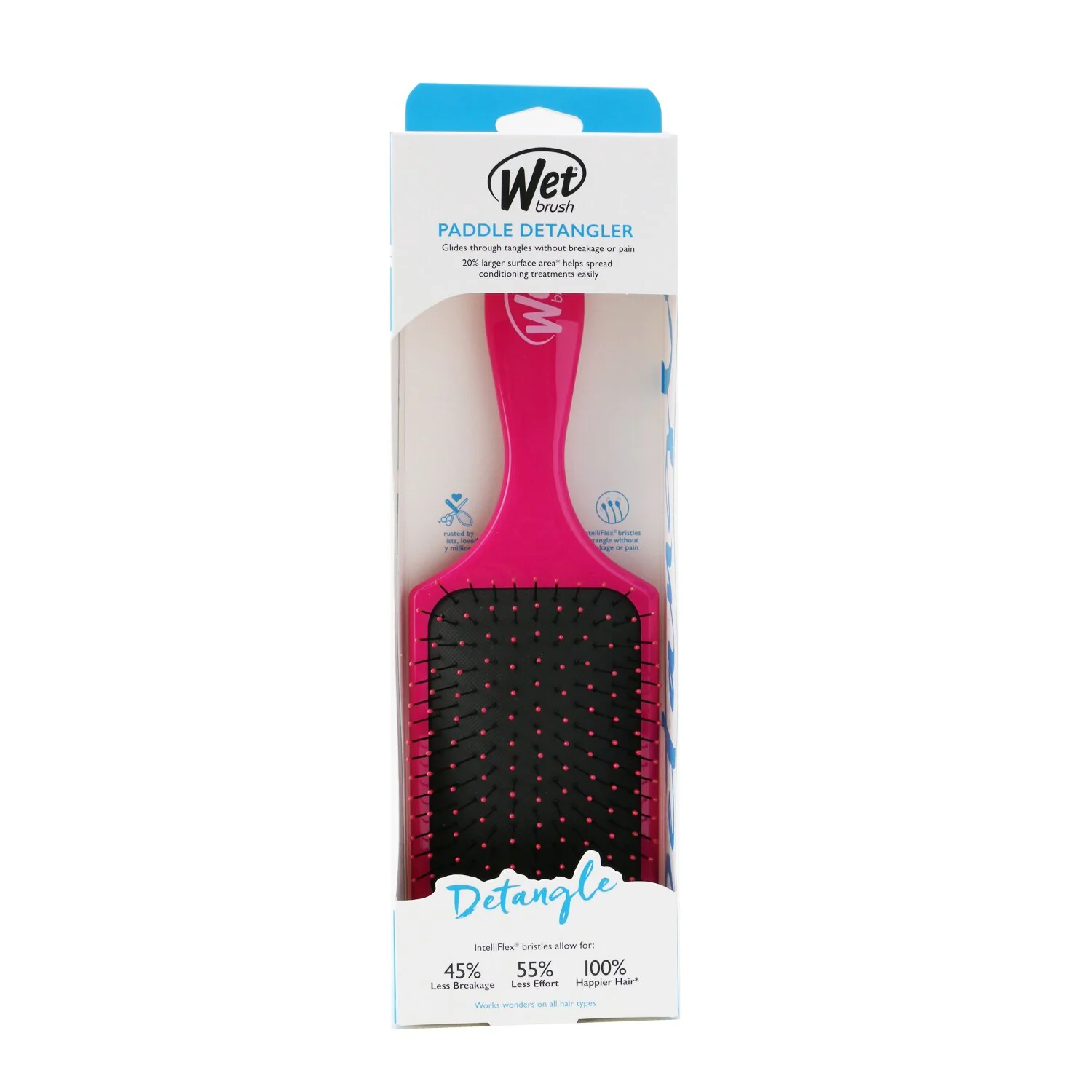 Wet Brush Paddle Detangler - # Pink  1pc - Olabens