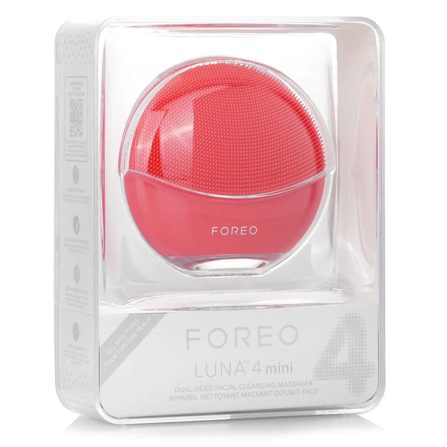 FOREO Luna 4 Mini Dual-Sided Facial Cleansing Massager - # Coral  1pcs - Olabens