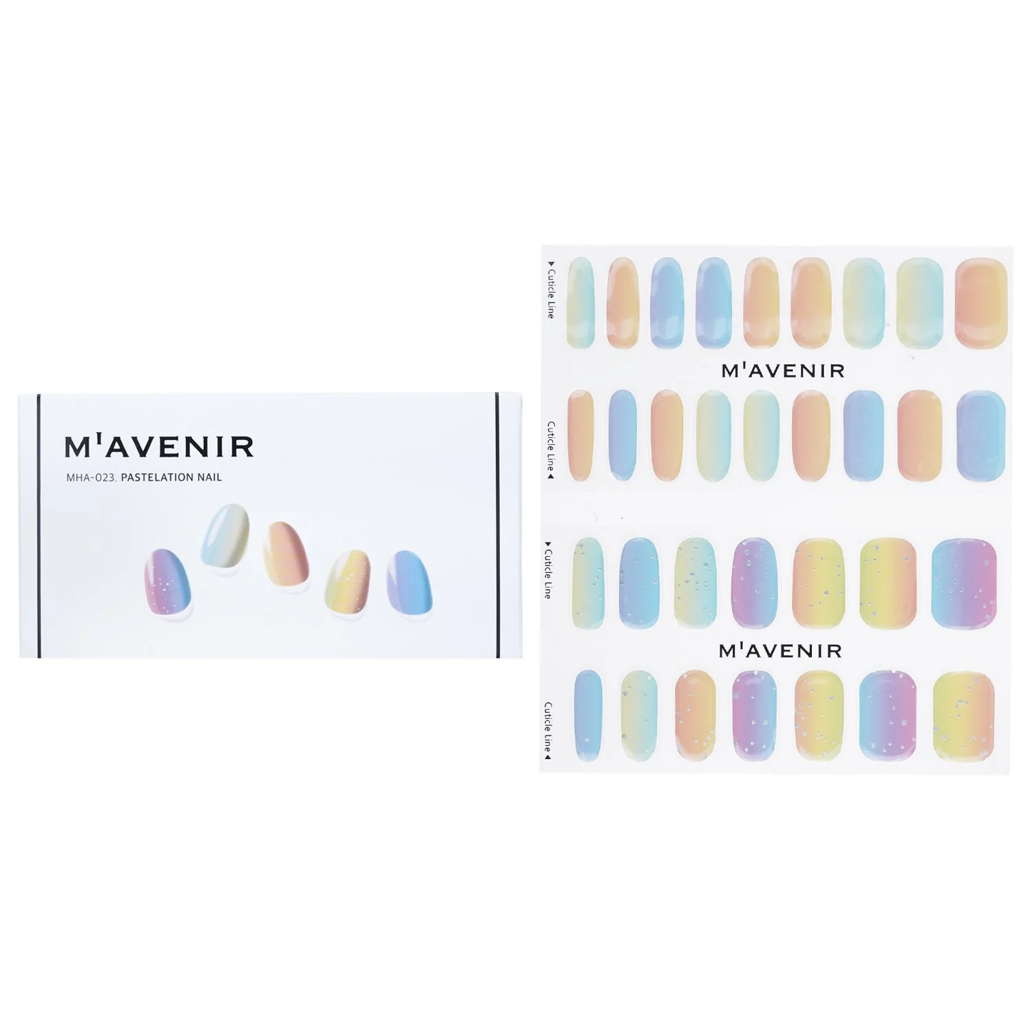 Mavenir Nail Sticker (Assorted Colour) - # Pastelation Nail  32pcs - Olabens