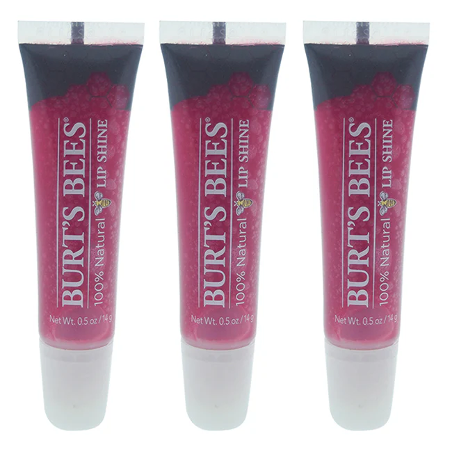 Burts Bees Lip Shine - 050 Pucker by Burts Bees for Women - 0.5 oz Lip Gloss - Pack of 3 - Olabens