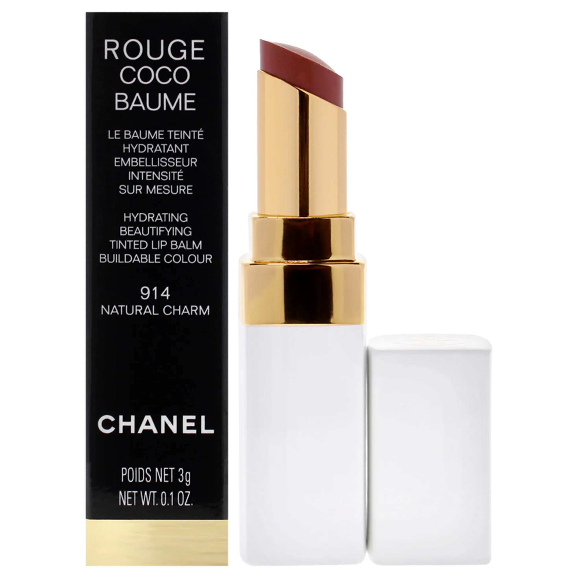 Chanel Rouge Coco Baume Hydrating Beautifying Tinted - 914 Natural Charm by Chanel for Women - 0.11 oz Lip Balm - Olabens