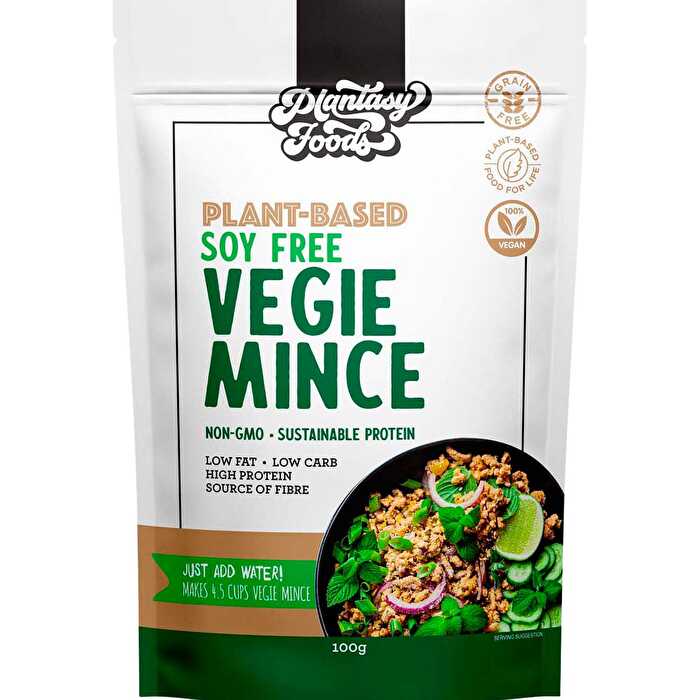 Plantasy Foods Soy Free Vegie Mince 100% Pea Protein Meat Alternative 100g - Olabens