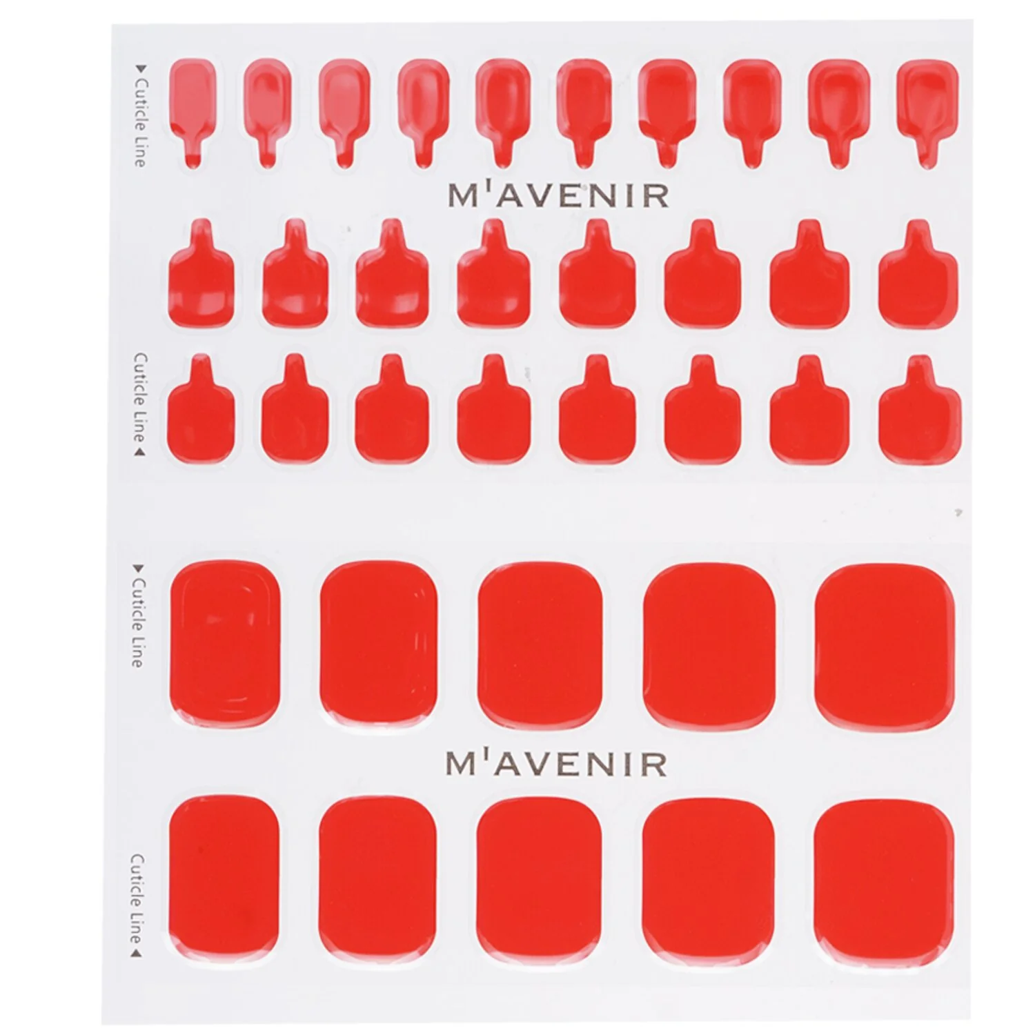 Mavenir Nail Sticker (Red) - # Red Sangria Pedi  36pcs - Olabens