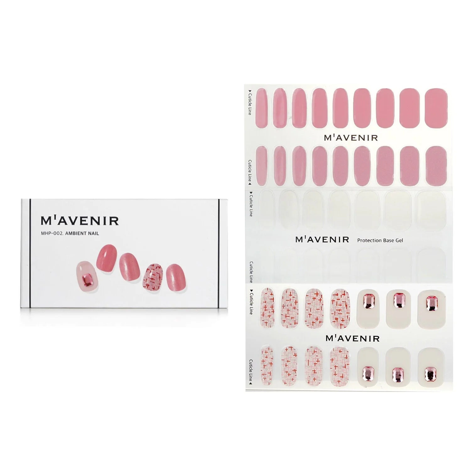 Mavenir Nail Sticker (Pink) - # Pink Shell Pedi  36pcs - Olabens