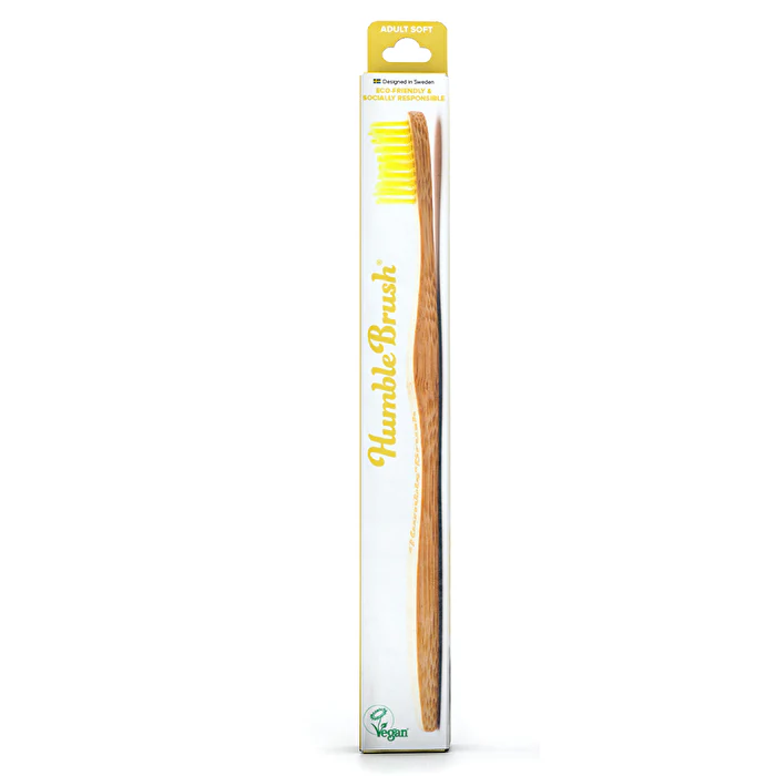 The Humble Co. Toothbrush Bamboo Adult Soft Yellow - Olabens