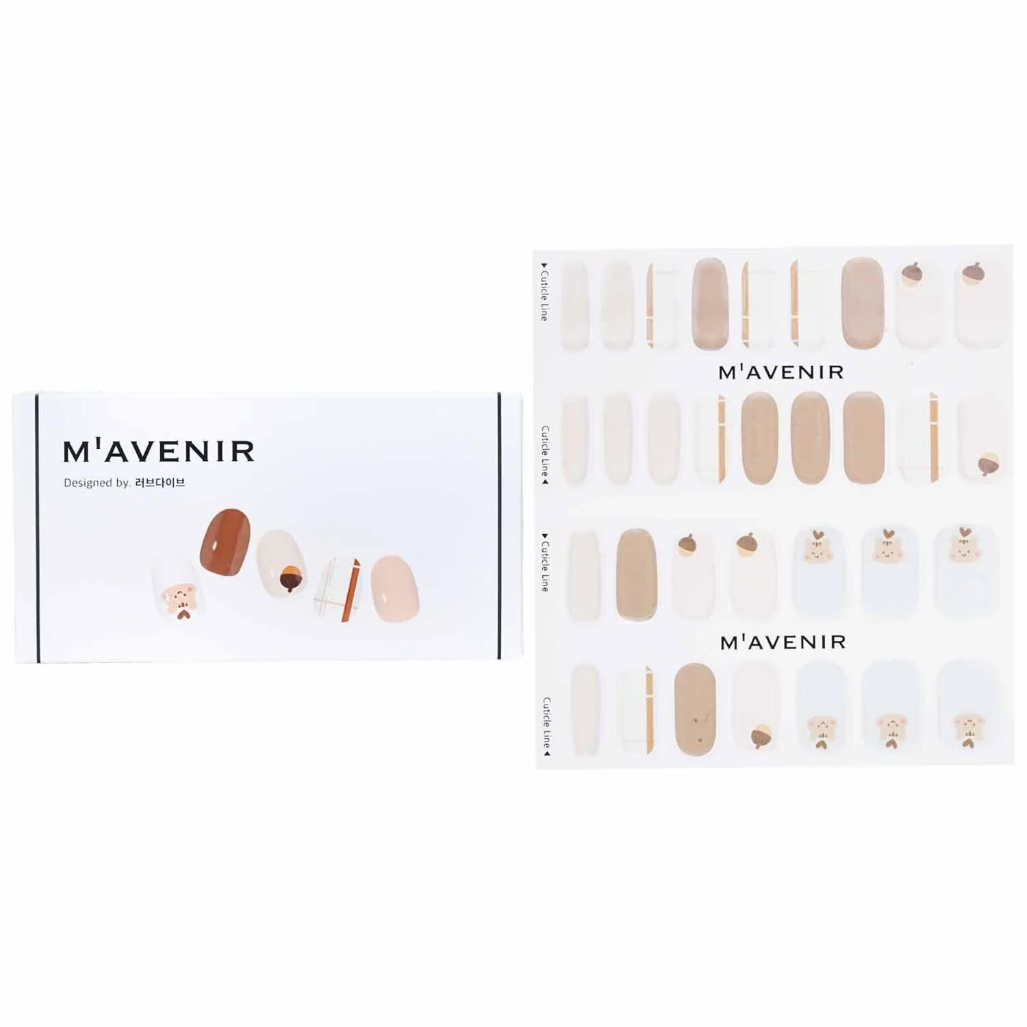 Mavenir Nail Sticker (Assorted Colour) - # Eating Squirrel Nail  32pcs - Olabens