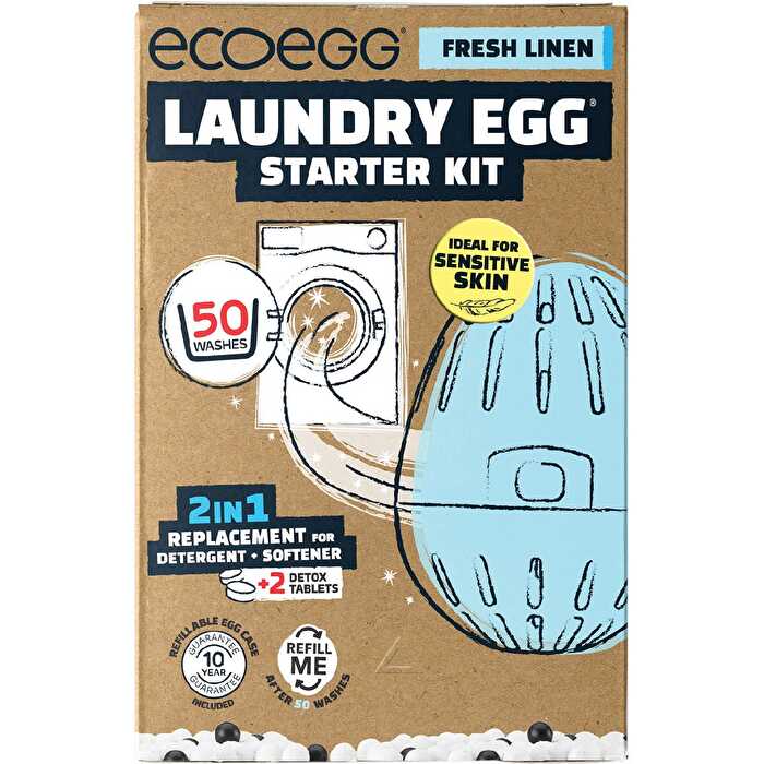 Ecoegg Laundry Egg Starter Kit 50 Washes Fresh Linen - Olabens