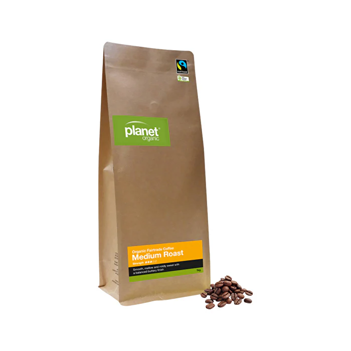 Planet Organic Organic Coffee Medium Roast Whole Bean 1kg - Olabens