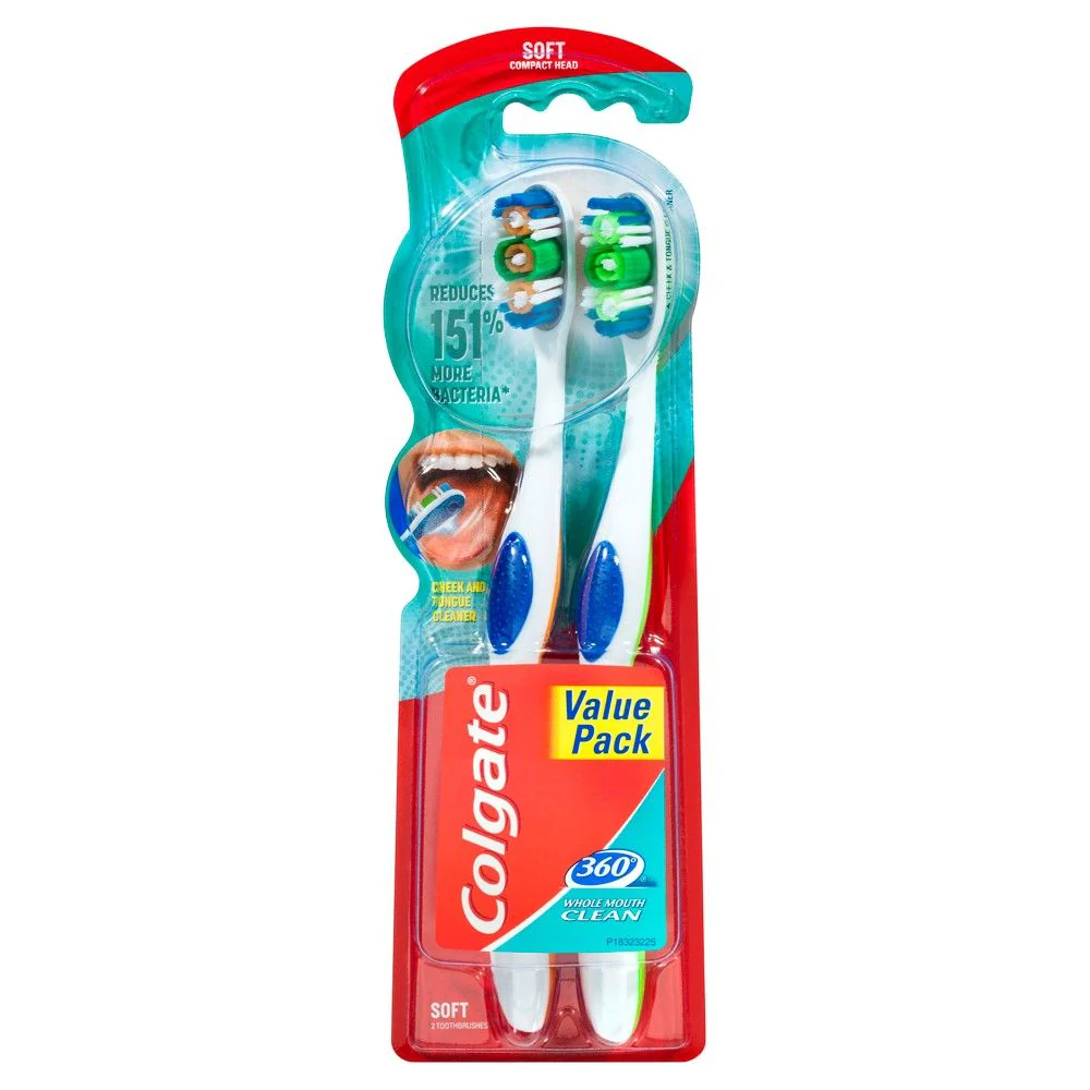Colgate Toothbrush 360 Soft 2 Pack - Olabens