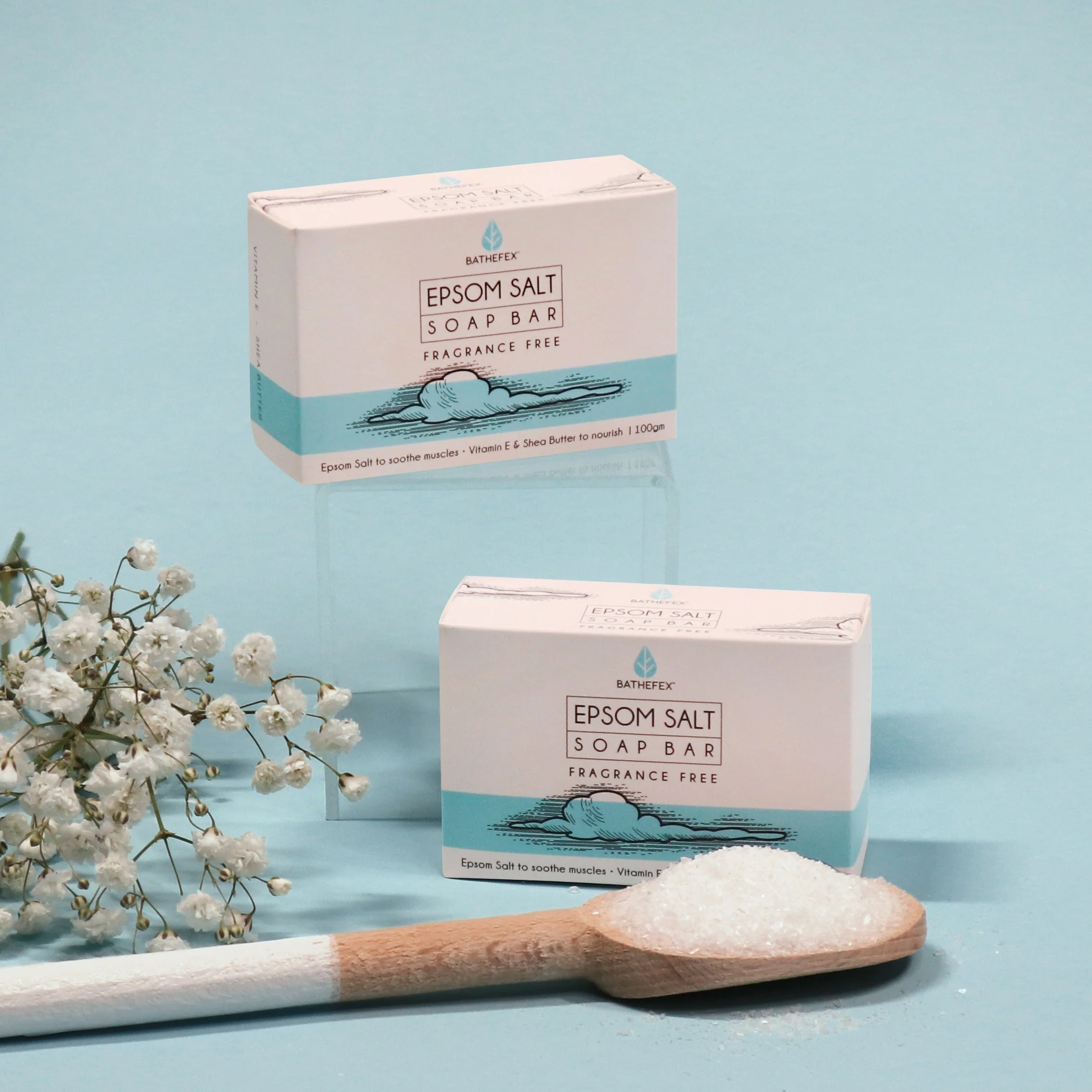 Bathefex Epsom Salts Soap Bar - Fragrance Free - Olabens