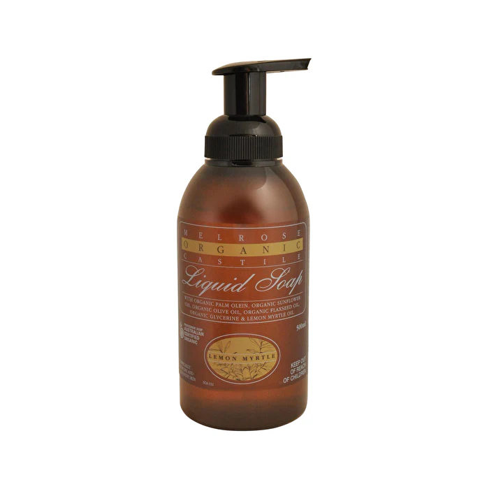 Melrose Organic Castile Liquid Soap Lemon Myrtle Pump 500ml - Olabens