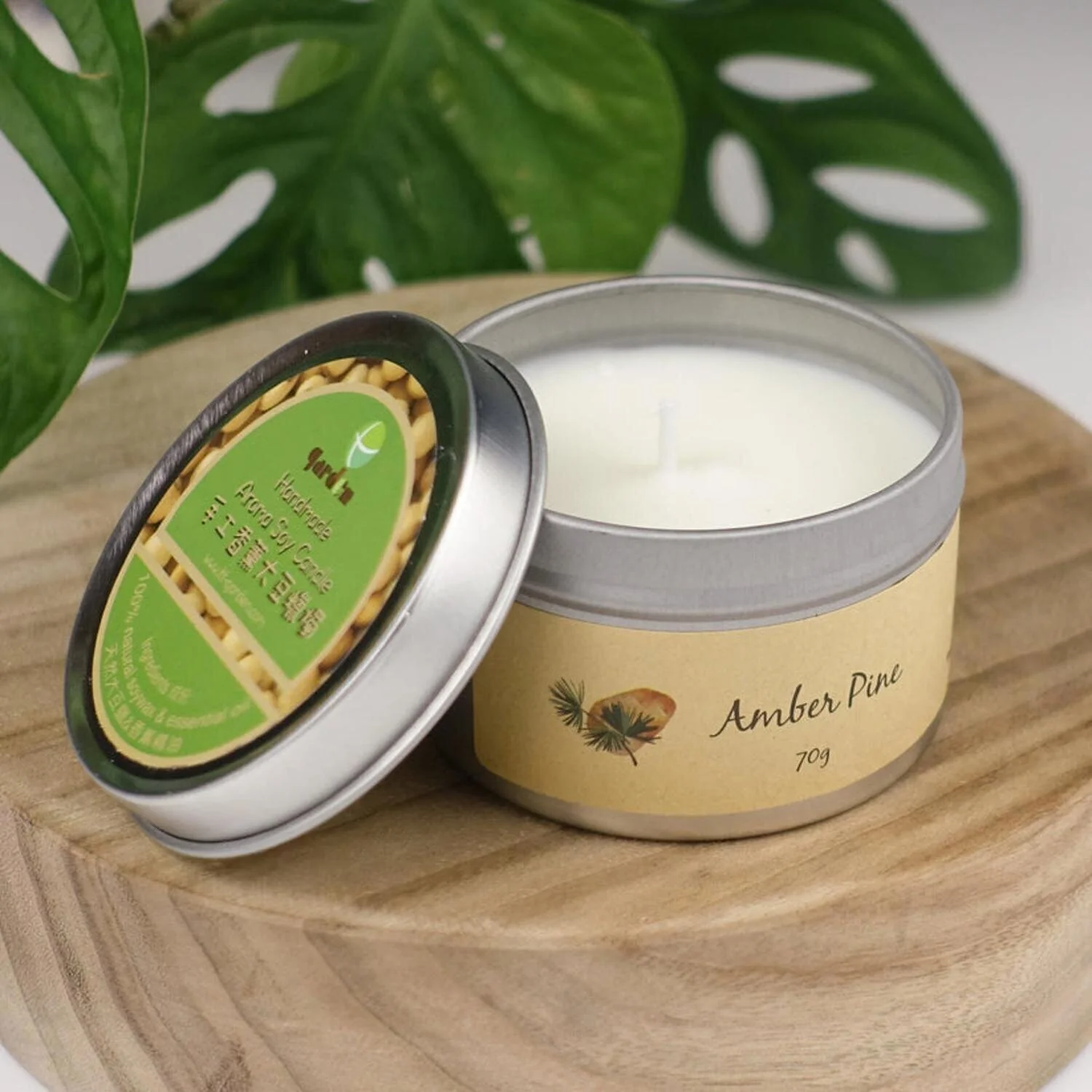 ttgarden Natural Handmade Soy Wax Aroma Candle - Amber Pine  Fixed size - Olabens