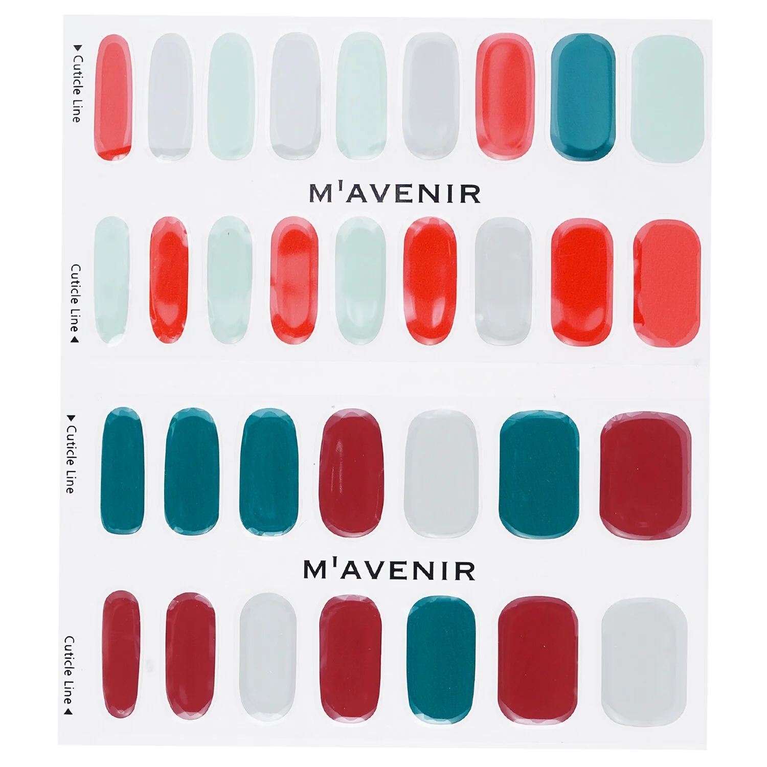 Mavenir Nail Sticker (Assorted Colour) - # X-Mas In Botanic Garden Nail  32pcs - Olabens