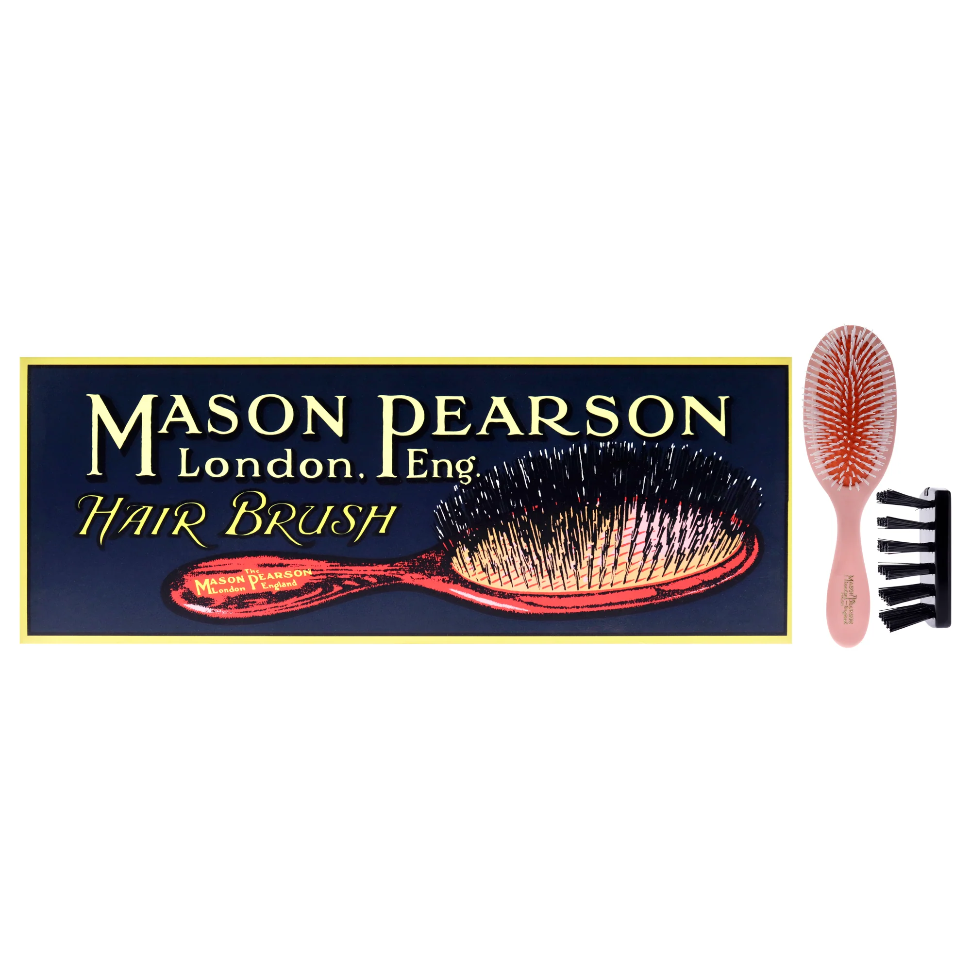 Handy Nylon Brush - N3 Pink by Mason Pearson for Unisex - 2 Pc Hair Brush, Cleaning Brush - Olabens